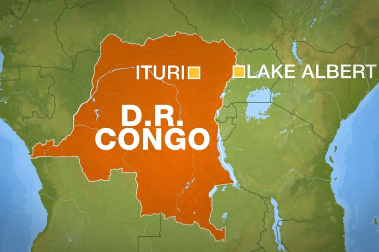 DR Congo map showing Ituri province