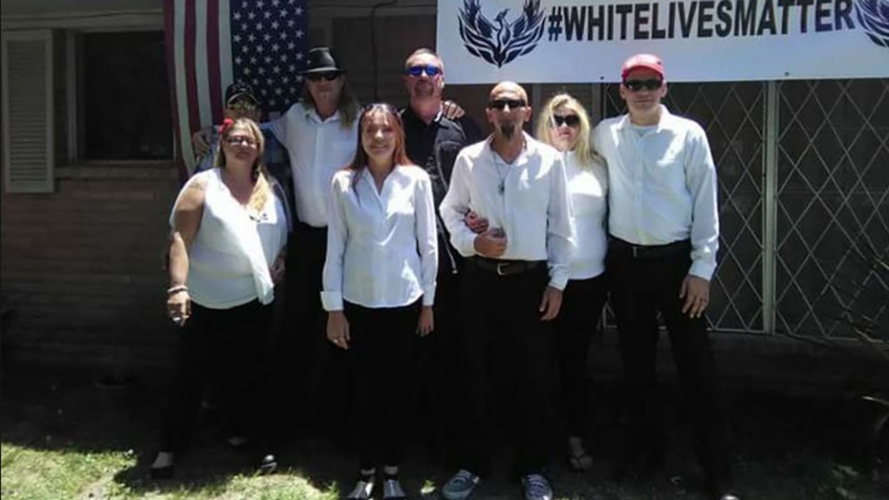Ken Reed, far right, is a leading member of the White Lives Matter group [Screenshot from Facebook]