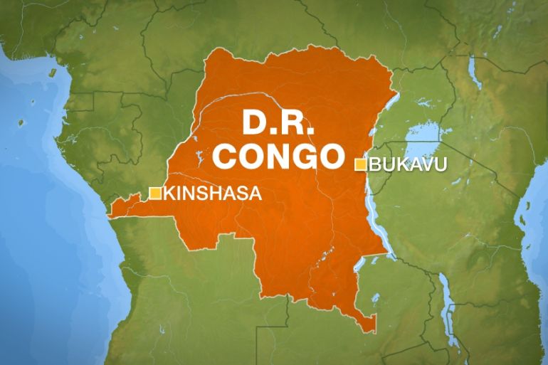 Map of Democratic Republic of Congo (DRC)