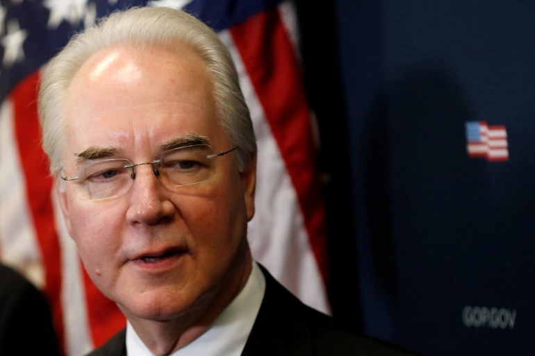 U.S. Health and Human Services Secretary Price speaks about efforts to repeal and replace Obamacare, in Washington