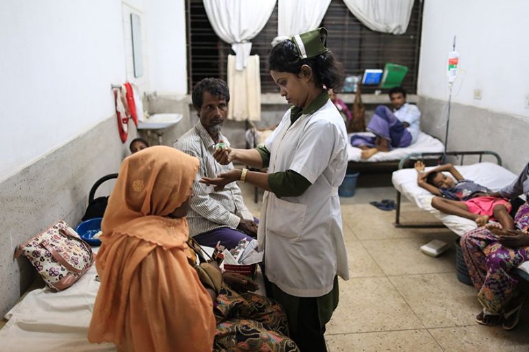 DO NOT USE - Rohingya refugees being treated at a hospital in Bangladesh