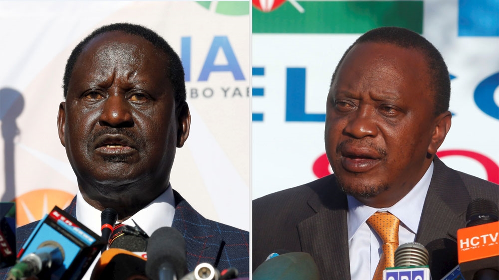 Opposition leader Odinga (left) and Kenyatta (right) have been long-time political rivals 