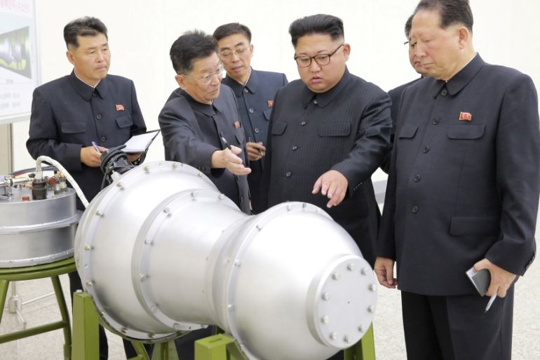 North Korean leader Kim Jong Un provides guidance on a nuclear weapons program in this undated photo released by North Korea''s Korean Central News Agency