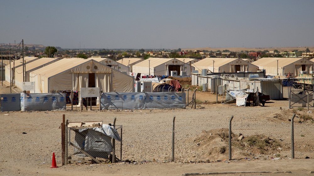 The suspected ISIL relatives are held in a camp on the outskirts of Mosul [Balint Szlanko/AP]