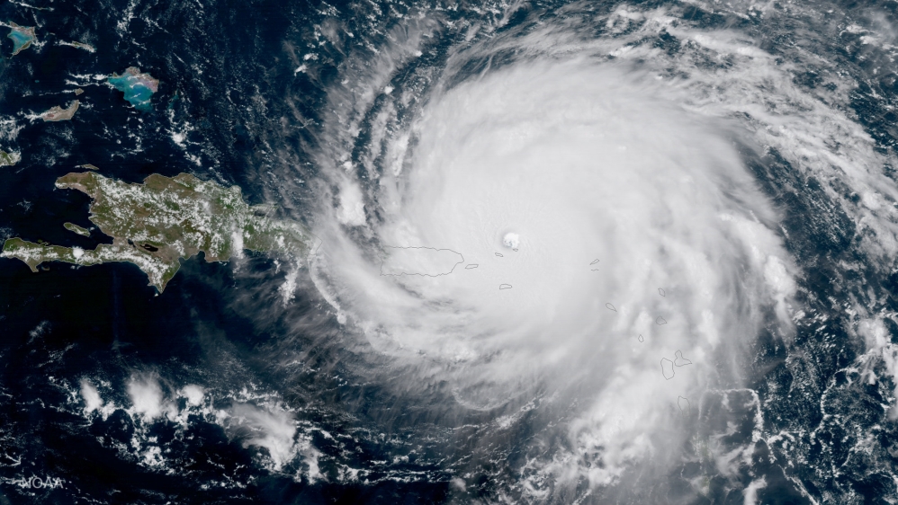 Hurricane Irma is seen approaching Puerto Rico in this satellite image [NOAA National Hurricane Center]