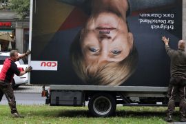 Merkel poster photo Reuters