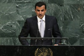 Qatar Emir Sheikh Tamim bin Hamad al-Thani addresses the 72nd United Nations General Assembly at U.N. headquarters in New York