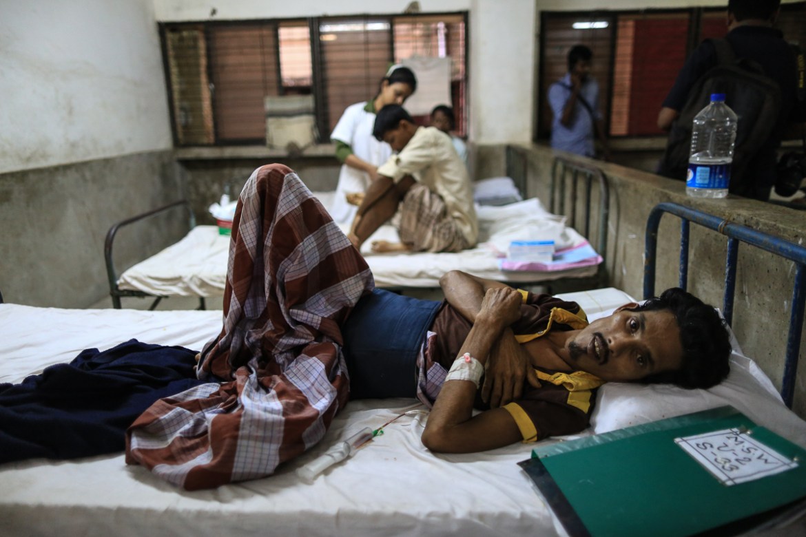 Mohammad Ullah, 30, Rohingya refugee gets treated at the district Sadar Hospital, Cox''s Bazar. Once the patient is treated and makes full recovery, they are sent back to the refugee camp for Rohingya