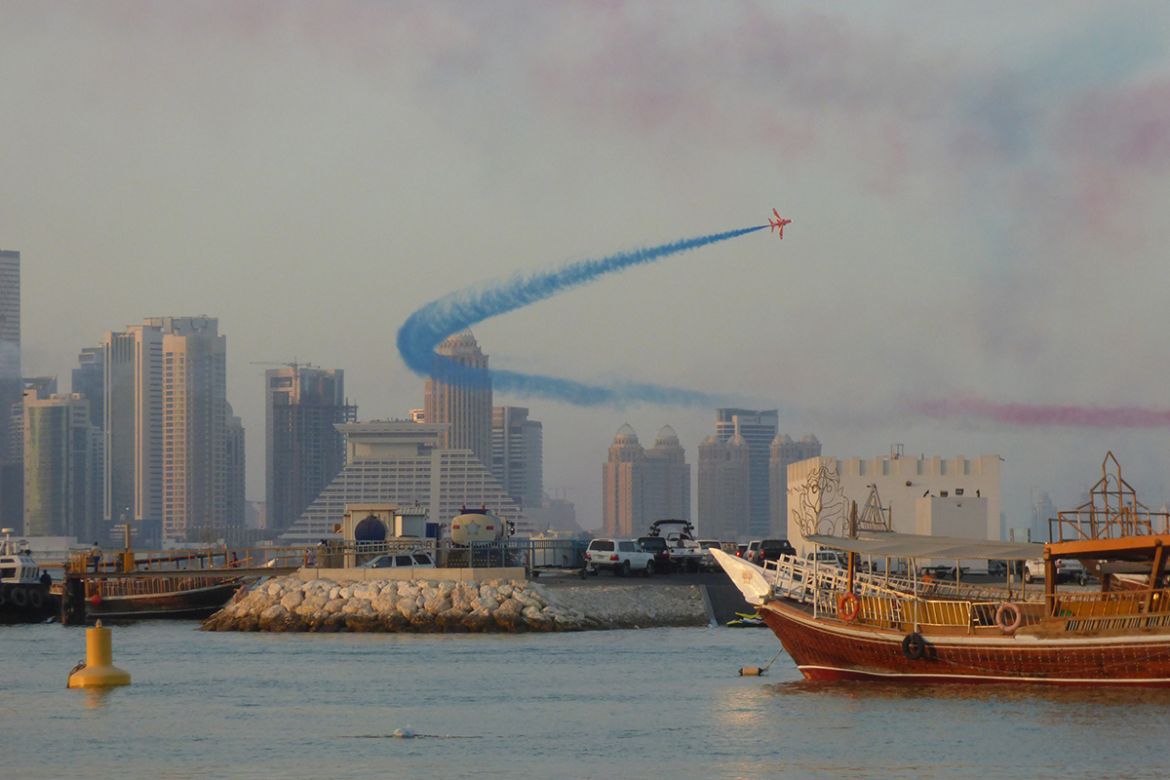 Red Arrows display in Doha