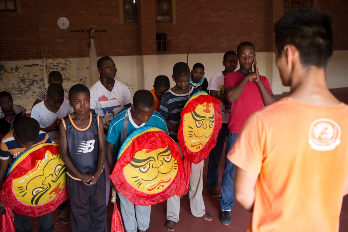 Orphans in Swaziland and Lesotho learning Mandarin, Buddhism and Kung Fu