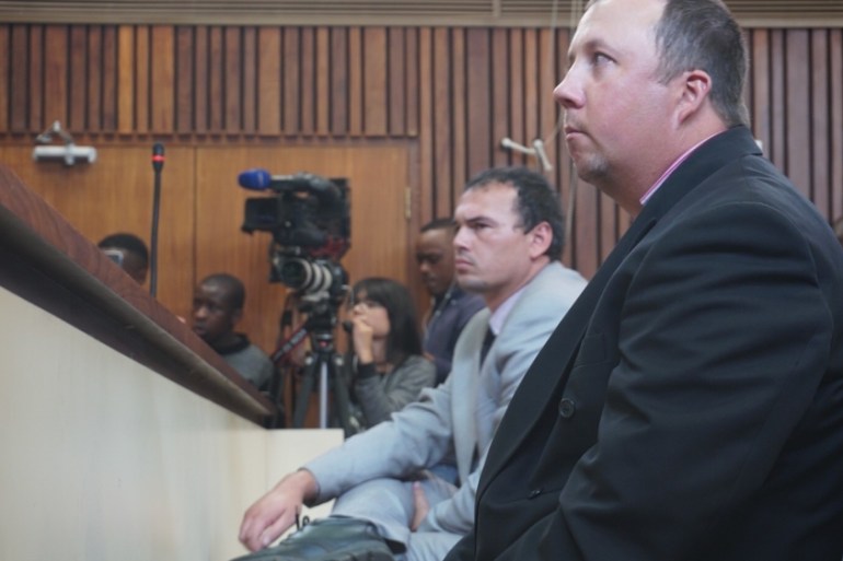 Defendants Theo Jackson, left, and Willem Oosthuizen sentenced Middelburg