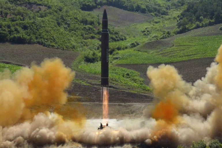 This file photo distributed by the North Korean government shows what was said to be the launch of a Hwasong-14 intercontinental ballistic missile, ICBM, in North Korea''s northwest, Tuesday, July 4,