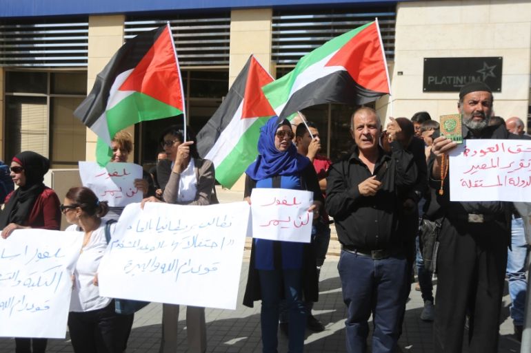 Palestinians protest on the 100th anniversary of Balfour Declaration