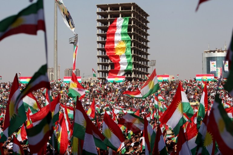 Kurds celebrate to show their support for the upcoming September 25th independence referendum in Erbil