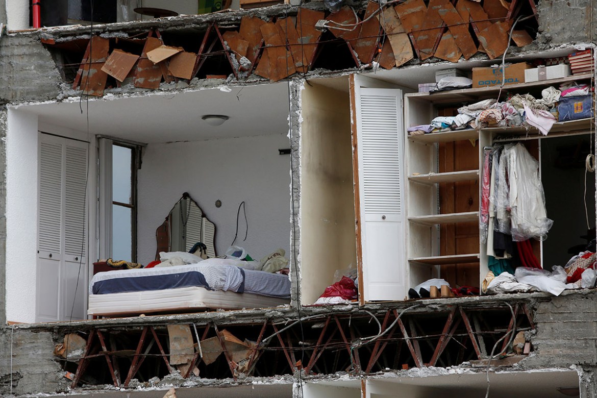 A damaged apartment in the Narrate neighborhood. REUTERS/ Carlos Jasso