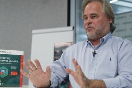 Eugene Kaspersky, Chief Executive of Russia''s Kaspersky Lab, speaks during an interview in Moscow
