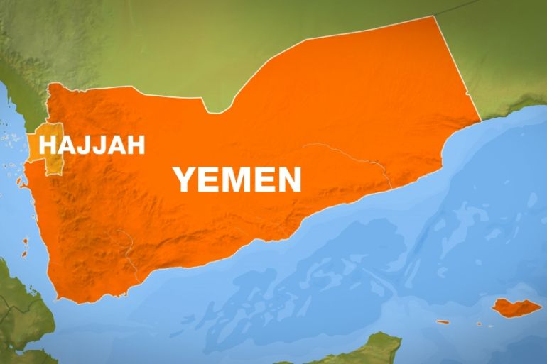 Map of Hajjah region in Yemen