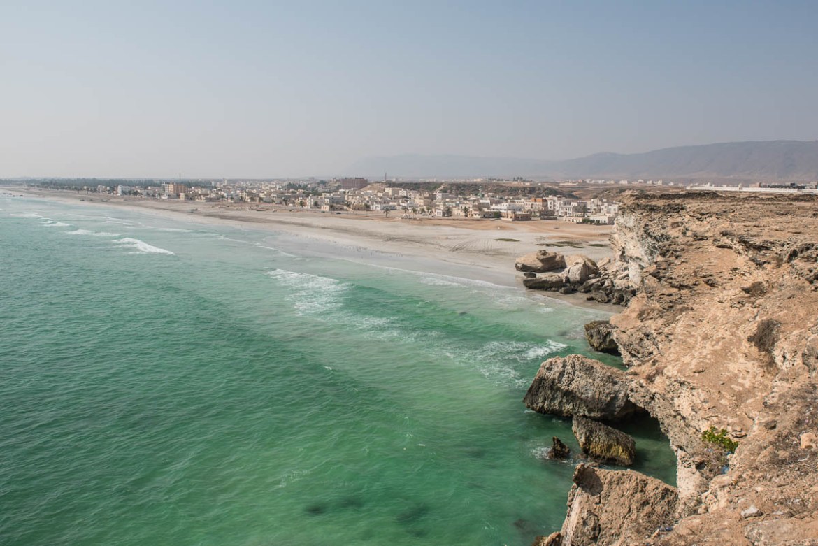 This rocky lookout point in Taqah is a popular stop for tour groups. [Wojtek Arciszewski/Al Jazeera]