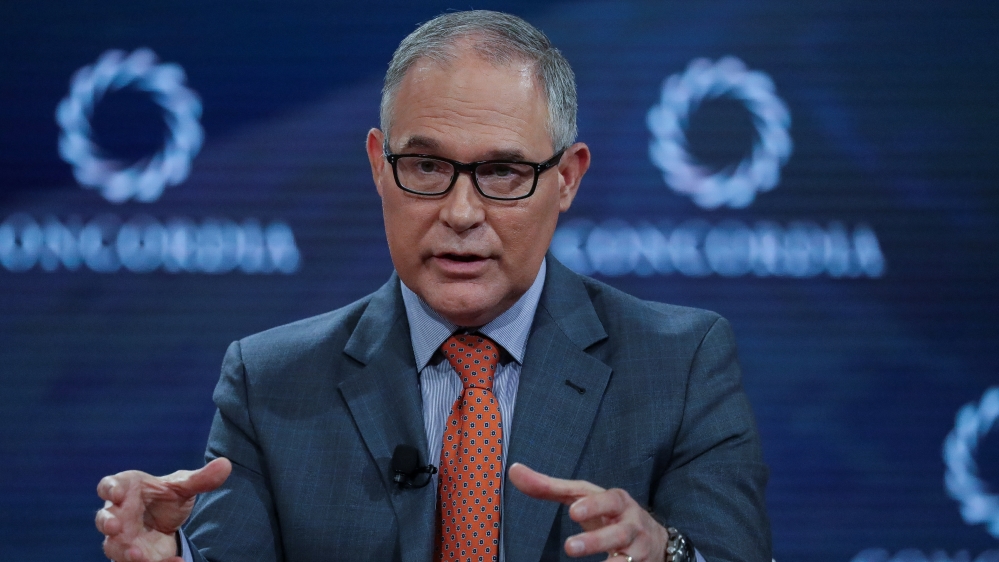 Pruitt has questioned whether human actions affect climate change [Jeenah Moon/Reuters]