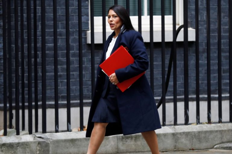 Priti Patel, Britain''s Secretary of State for International Development arrives in Downing Street, in London, October 31, 2017. REUTERS/Peter Nicholls