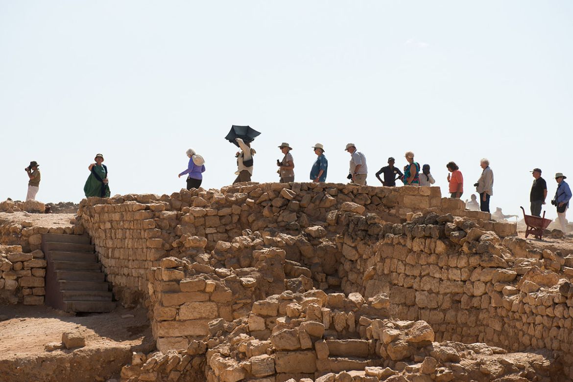 Tourists walk along the ruins of the old city of Sumhuram, east of Salalah. WOJTEK ARCISZEWSKI/AL JAZEERA