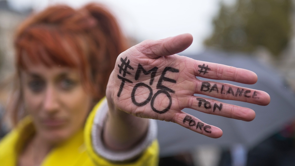 Women have shared stories of sexual harassment with the hashtag #MeToo [Christophe Petit Tesson/EPA]