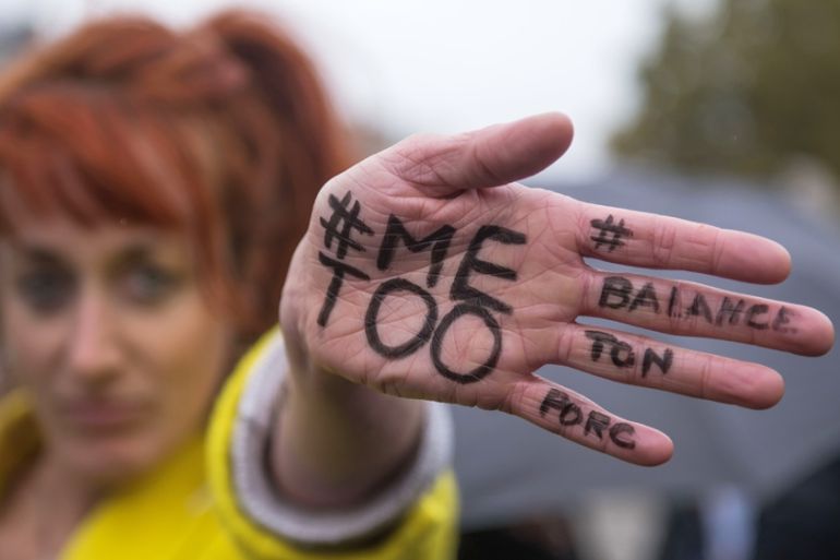 Women protest against sexual violence in Paris