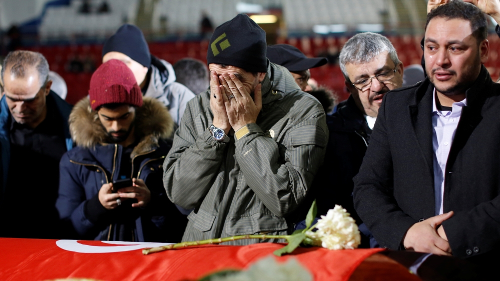 Public funerals for the victims were held in Montreal and Quebec City last year [Chris Wattie/Reuters]
