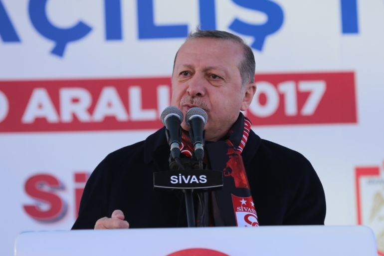 President of Turkey Erdogan in Turkey''s Sivas