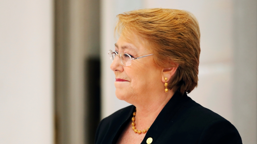 Michelle Bachelet has struggled to implement ambitious social reforms during her second term [Reuters/Jorge Silva]