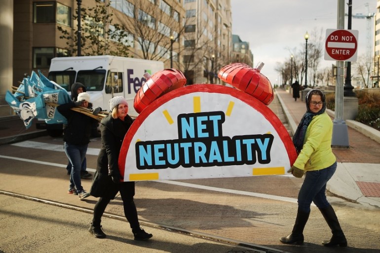 Protestors Rally At FCC Against Repeal Of Net Neutrality Rules