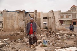 Air strikes launched by the Saudi-led coalition since the night of 26 March, 2015, have destroyed entire neighbourhoods in Sana’a and across Yemen. Yasser al Hibshi, 38, lost his house and three of hi
