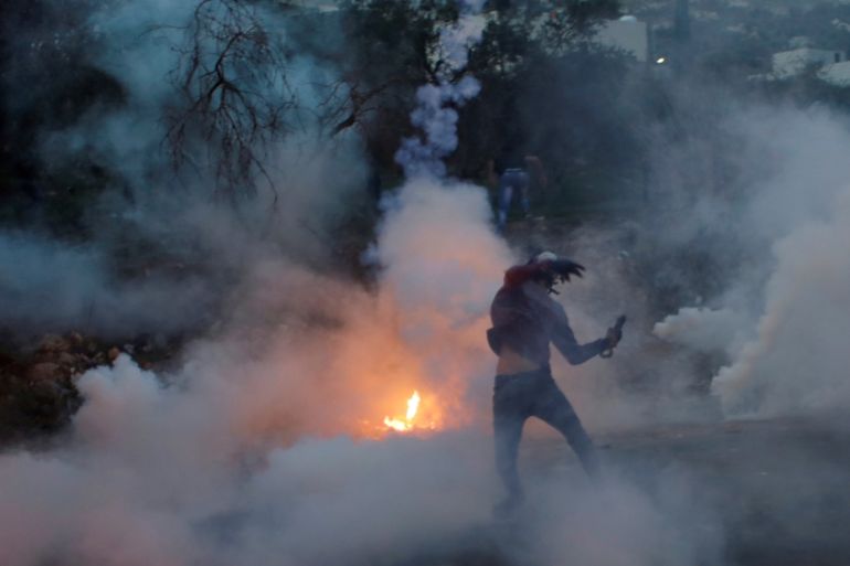 Palestine protest tear gas Israel Jerusalem