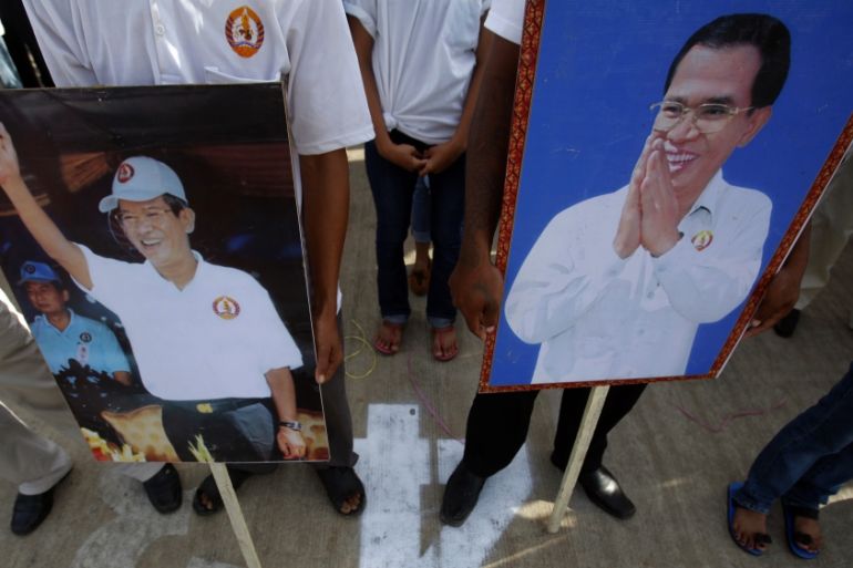Cambodia Hun Sen shoe poster