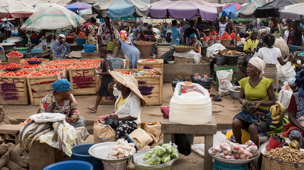 Market in Agbogbloshie, a district in Accra, Ghana's capital [Thomas Imo/Photothek via Getty Images]