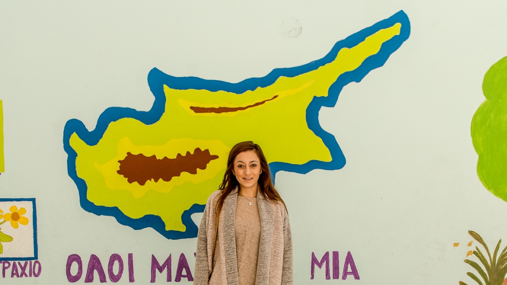 Elena, 27, voter in Nicosia: 'Education is the most important issue' [Dimitris Sideridis/Al Jazeera]