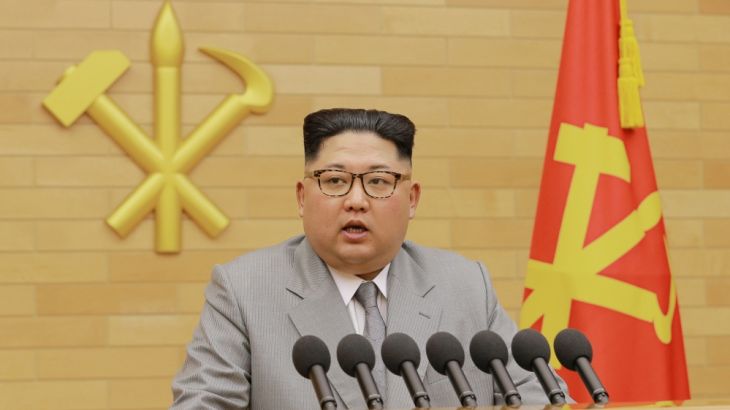 KCNA picture of North Korea''s leader Kim Jong Un speaking during a New Year''s Day speech