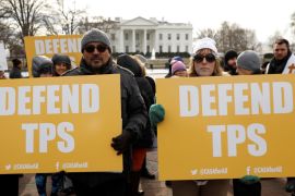 Protest over termination of the Salvadorans'' TPS in Washington