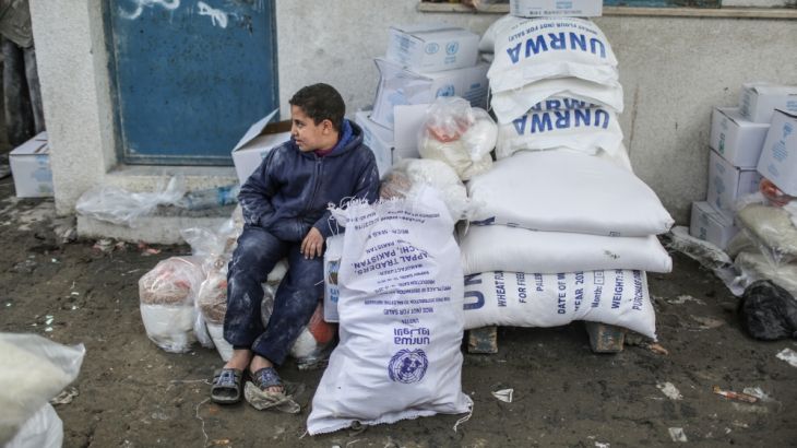 Food aid to Gazaian families by UNRWA