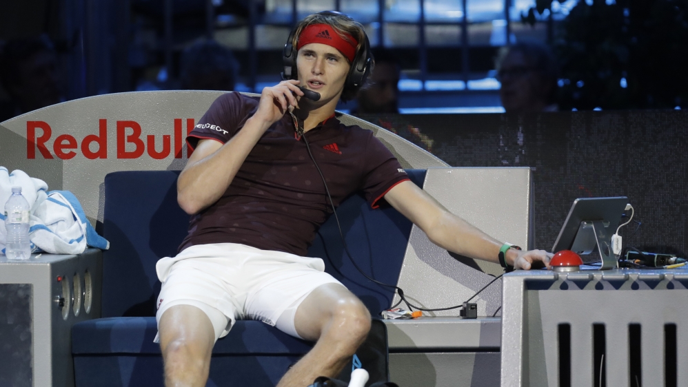 On-court coaching via headphones was permitted at the Next Generation ATP Finals [Luca Bruno/AP] 