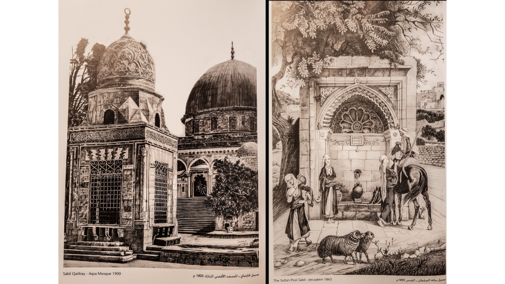 Drawings of Old Jerusalem from the artist's book   [Al Jazeera]