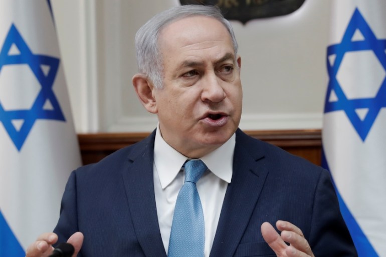 Israeli Prime Minister Benjamin Netanyahu attends a cabinet meeting at the Prime Minister''s office in Jerusalem