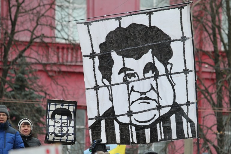 Protest against Ukrainian President by Mikheil Saakashvili