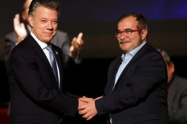 Colombia''s President Juan Manuel Santos and Marxist FARC rebel