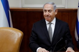 Israeli Prime Minister Benjamin Netanyahu attends the weekly cabinet meeting at the Prime Minister''s office in Jerusalem