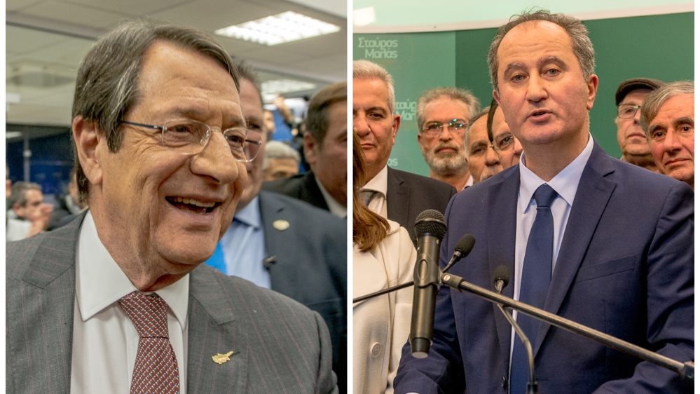 The runoff between Anastasiades (L) and Malas (R) is a rematch of the 2013 vote [Dimitris Sideridis/Al Jazeera]