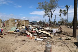 Many houses on the main island of Tongatapu have been completely flattened by Tropical Cyclone Gita. Shelter kits and tarpaulins are in high demand as people rush to provide shelter from the elements