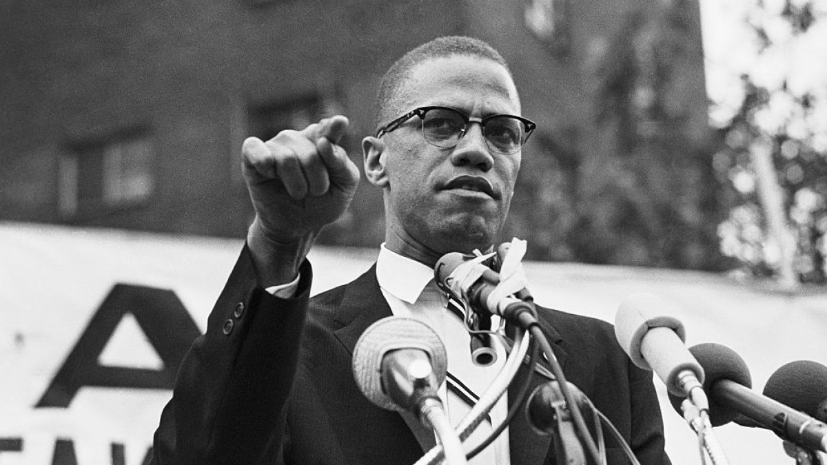 Malcolm X at a rally
