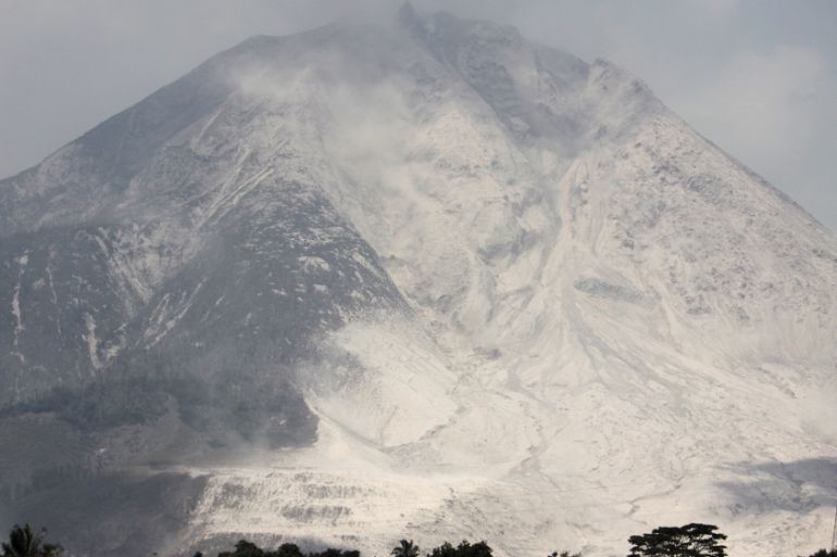 Mount Sinabung eruption in Indonesia