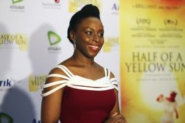 Nigerian novelist Chimamanda Ngozi Adichie arrives for the premier of film